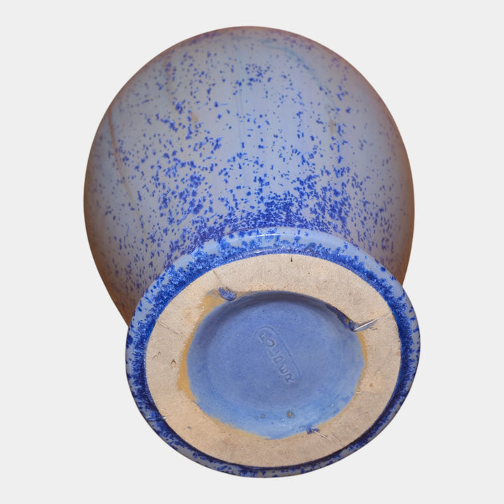 Fulper 1917-1927 Arts And Crafts Pottery Blue Crystalline Glaze Floor Vase 589 - Just Art Pottery