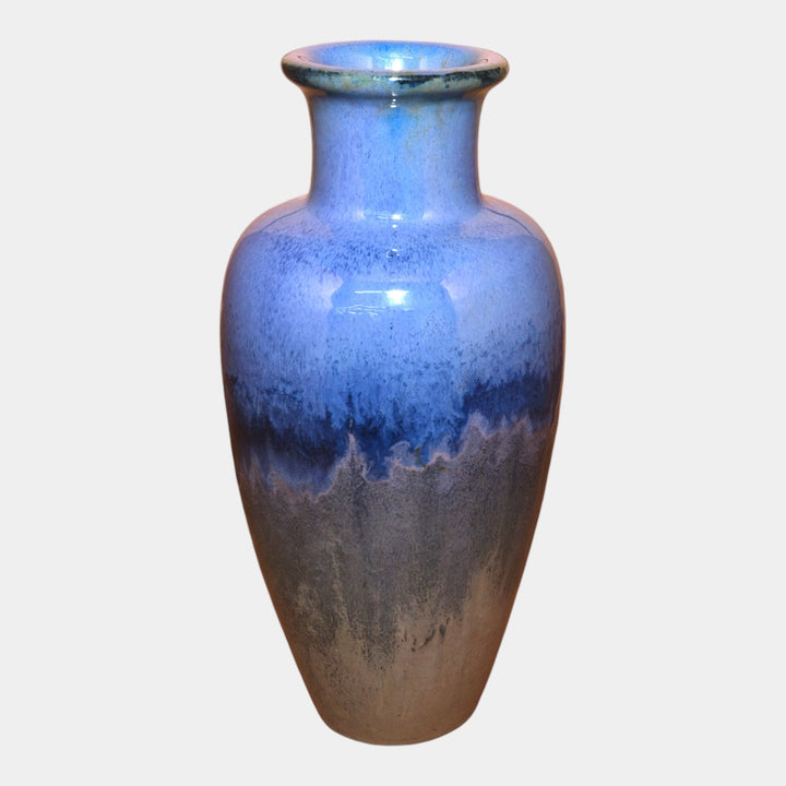 Fulper 1917-1927 Arts And Crafts Pottery Deep Blue Brown Flambe Floor Vase 600 - Just Art Pottery