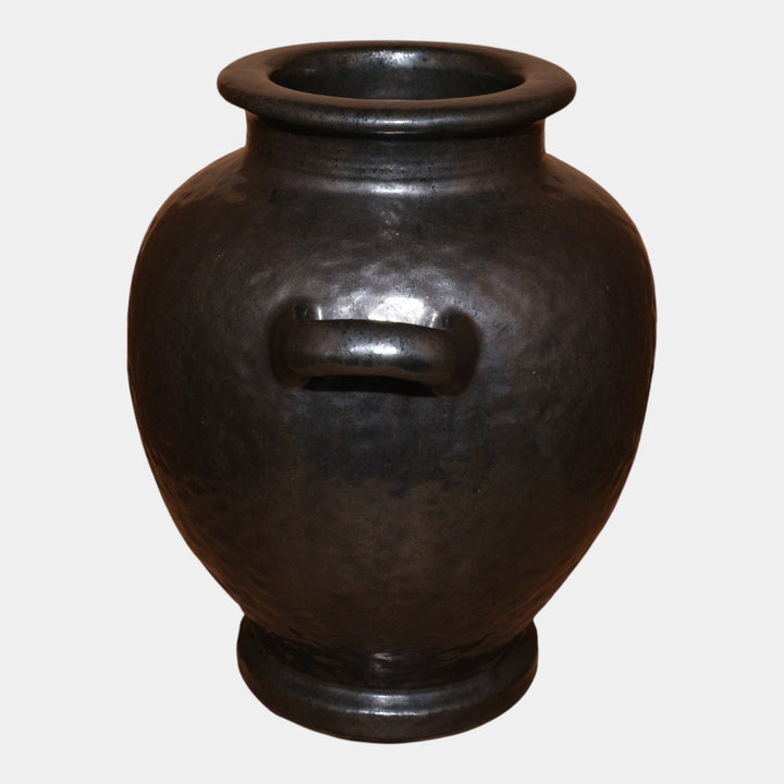 Fulper 1917-1927 Art Pottery Gun Metal Mirror Black Double Handled Vase 490 - Just Art Pottery