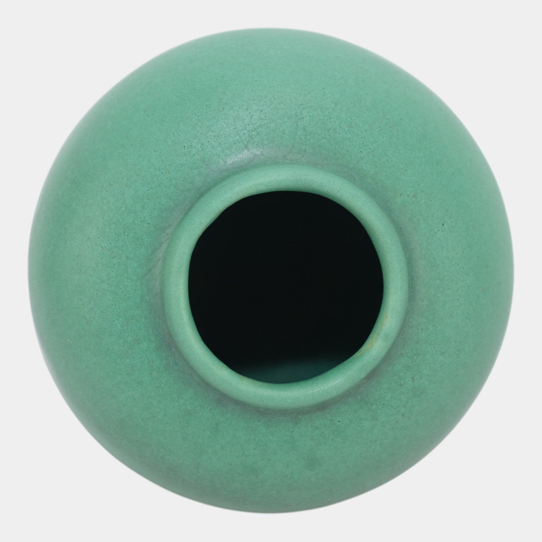 Teco Vintage Arts And Crafts Pottery Matte Green Ceramic Ovoid Vase 202 - Just Art Pottery