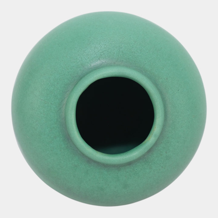 Teco Vintage Arts And Crafts Pottery Matte Green Ceramic Ovoid Vase 202 - Just Art Pottery