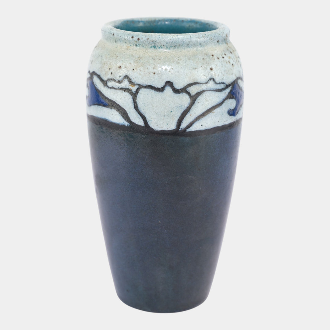 Paul Revere Saturday Evening Girls Pottery 1920s Blue Lotus Blossom Ceramic Vase - Just Art Pottery