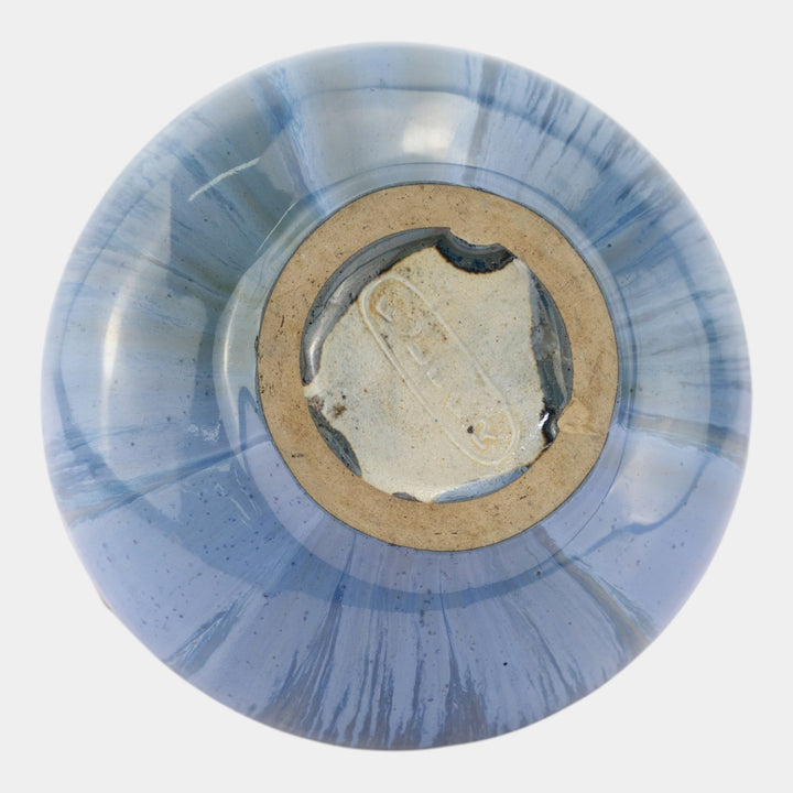 Fulper 1917-1923 Art Pottery Yellow Blue Flambe Glaze Horned Vase 519 - Just Art Pottery