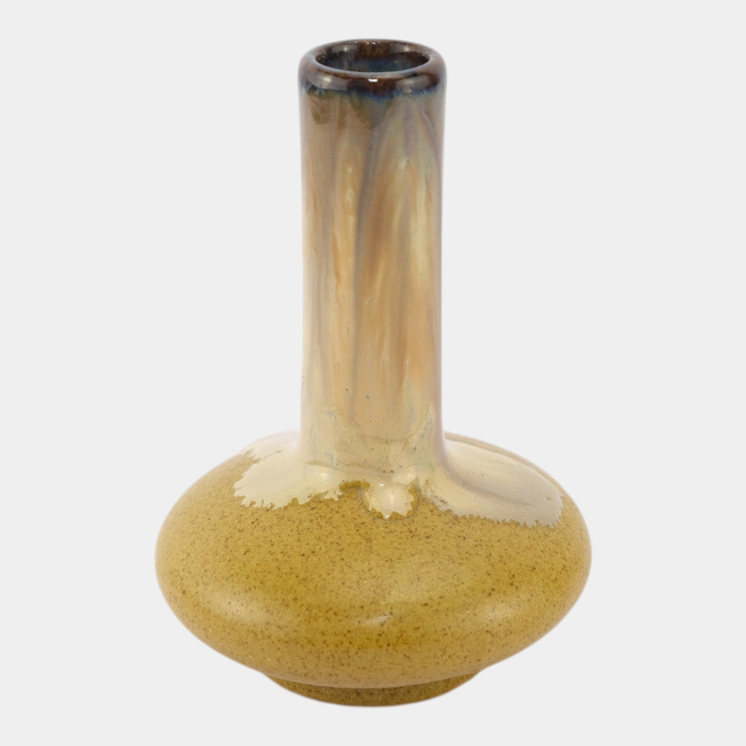 Fulper 1909-1917 Vintage Art Pottery Yellow Glaze First Fifteen Vase 4 - Just Art Pottery