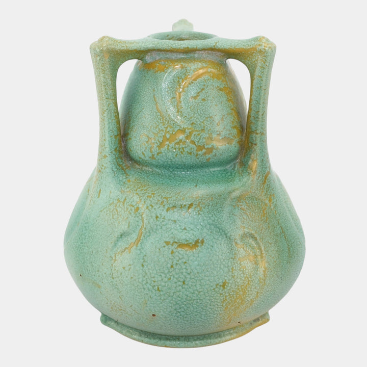 Chicago Crucible Vintage Arts & Crafts Pottery Green Factory Lamp Ceramic Vase - Just Art Pottery