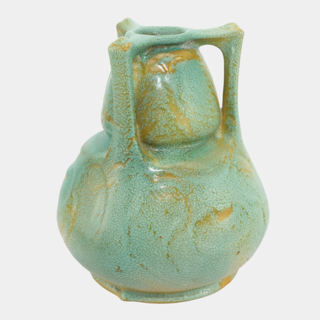 Chicago Crucible Vintage Arts & Crafts Pottery Green Factory Lamp Ceramic Vase - Just Art Pottery