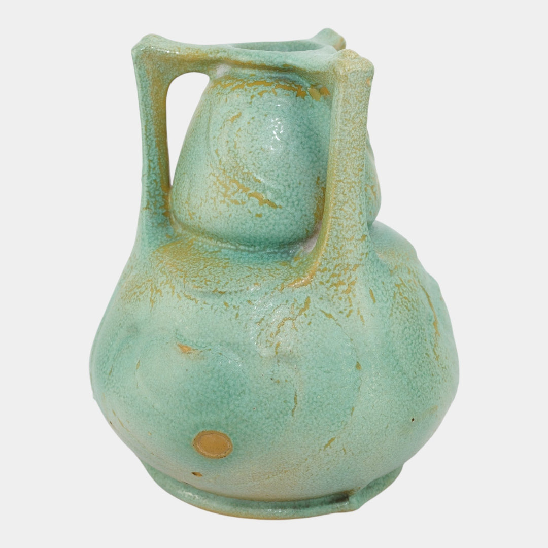Chicago Crucible Vintage Arts & Crafts Pottery Green Factory Lamp Ceramic Vase - Just Art Pottery