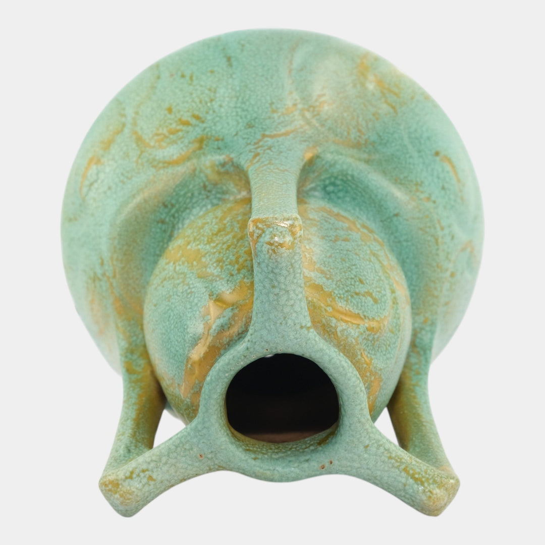 Chicago Crucible Vintage Arts & Crafts Pottery Green Factory Lamp Ceramic Vase - Just Art Pottery