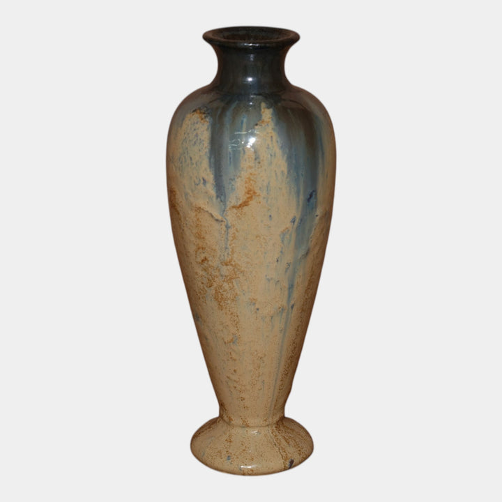 Fulper 1917-27 Vintage Arts And Crafts Pottery Yellow Blue Amphora Vase 661 - Just Art Pottery