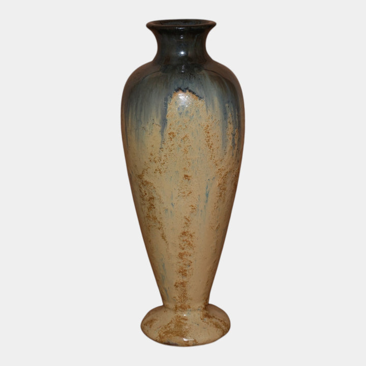 Fulper 1917-27 Vintage Arts And Crafts Pottery Yellow Blue Amphora Vase 661 - Just Art Pottery