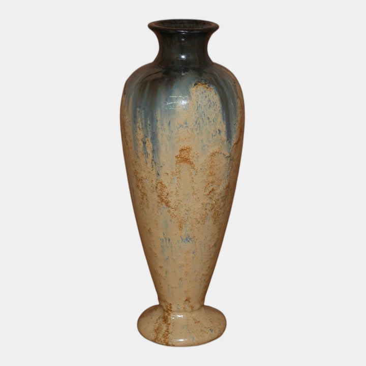 Fulper 1917-27 Vintage Arts And Crafts Pottery Yellow Blue Amphora Vase 661 - Just Art Pottery