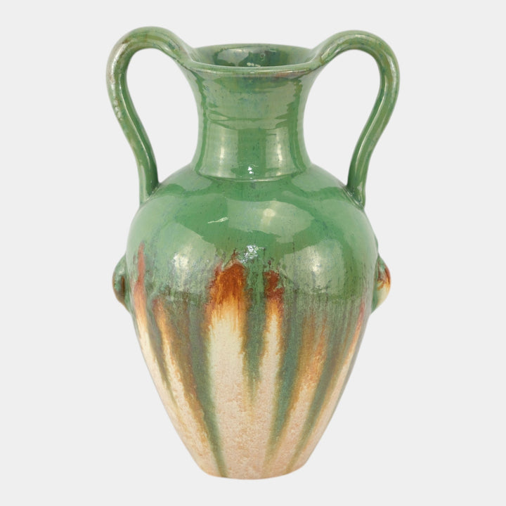 Fulper 1917-1927 Arts And Crafts Pottery Flambe Glaze Handled Ceramic Vase 525 - Just Art Pottery