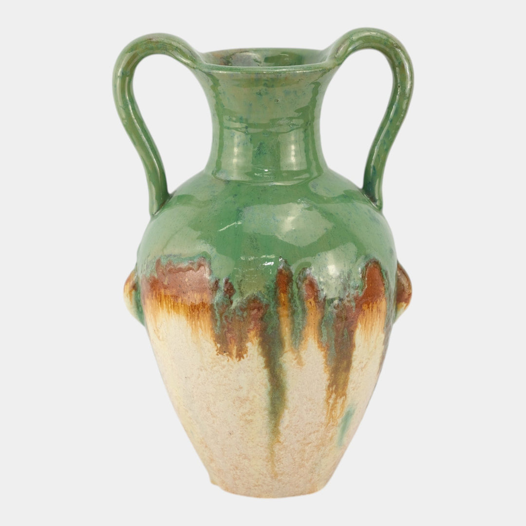 Fulper 1917-1927 Arts And Crafts Pottery Flambe Glaze Handled Ceramic Vase 525 - Just Art Pottery