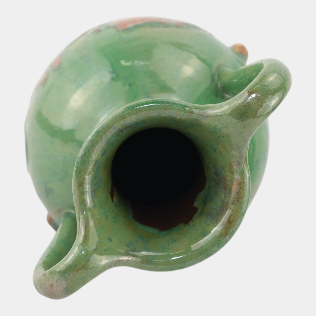 Fulper 1917-1927 Arts And Crafts Pottery Flambe Glaze Handled Ceramic Vase 525 - Just Art Pottery