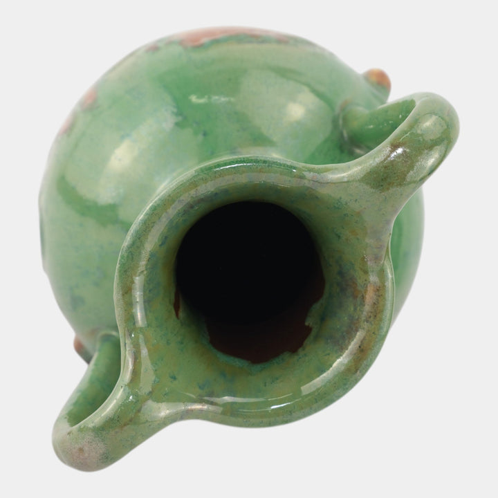 Fulper 1917-1927 Arts And Crafts Pottery Flambe Glaze Handled Ceramic Vase 525 - Just Art Pottery