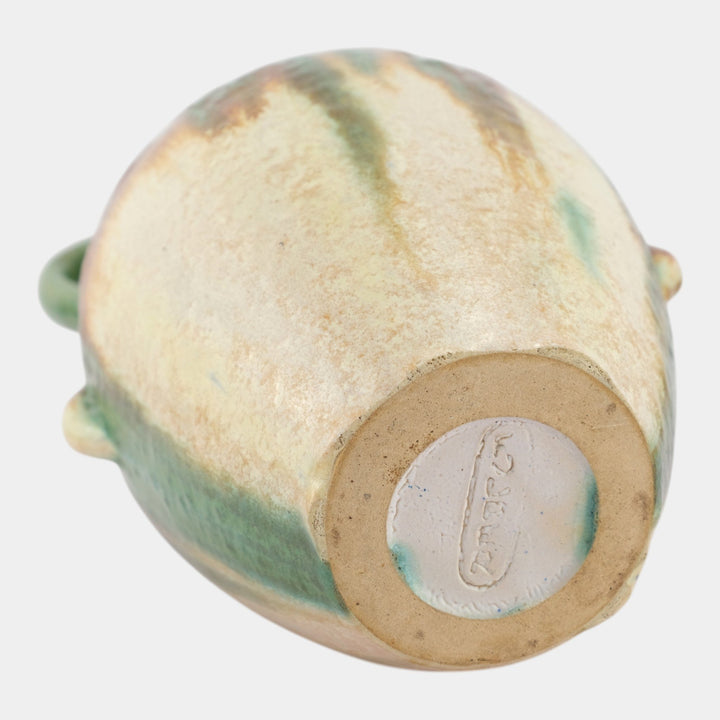 Fulper 1917-1927 Arts And Crafts Pottery Flambe Glaze Handled Ceramic Vase 525 - Just Art Pottery