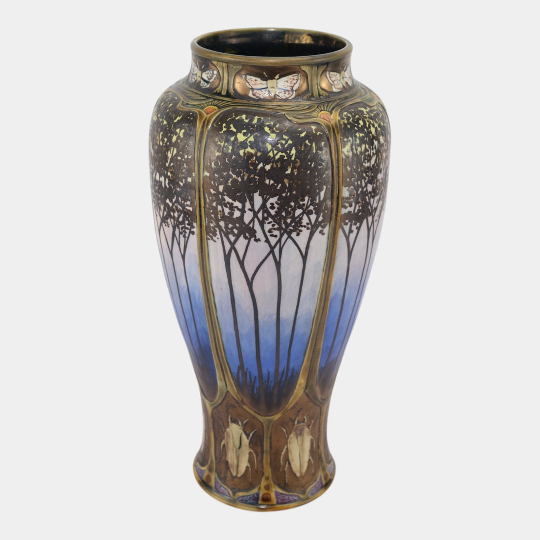 Calmwater Designs Stephanie Young Studio Art Pottery Scarab Butterfly Vase - Just Art Pottery