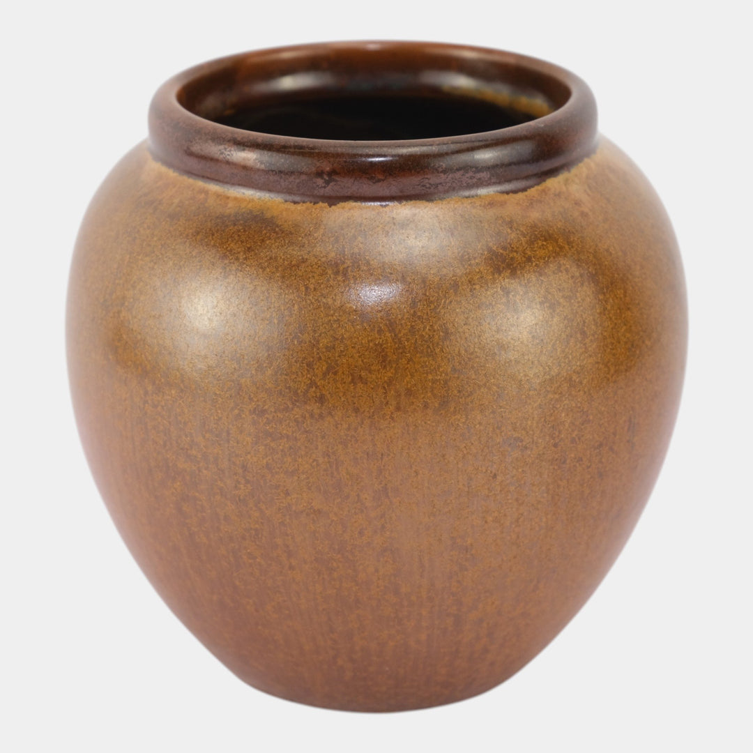 Fulper 1917-23 Vintage Arts And Crafts Pottery Copperdust Bulbous Vase 577 - Just Art Pottery