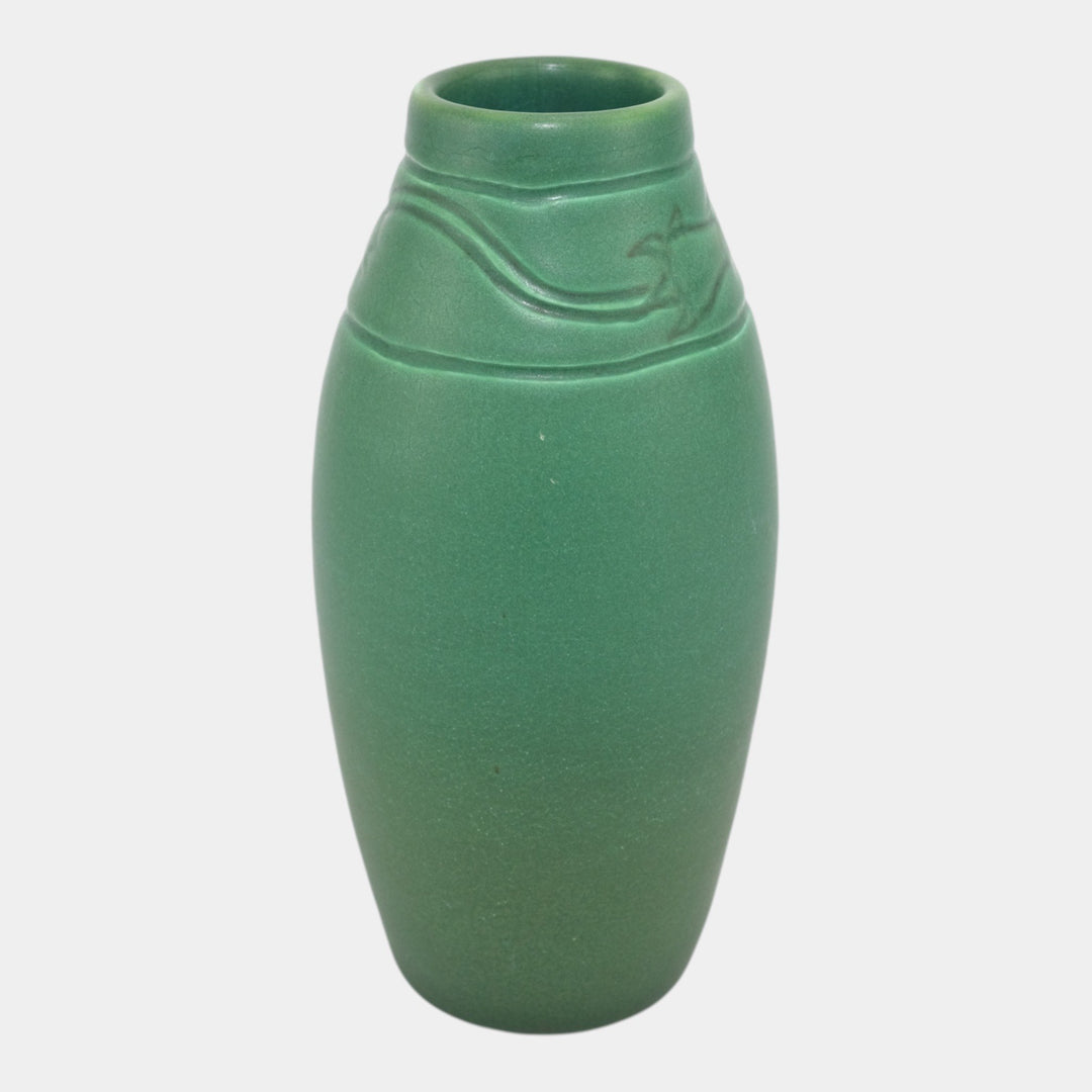 Rookwood 1905 Arts & Crafts Pottery Matte Green Carved Floral Ceramic Vase Coyne 939D - Just Art Pottery
