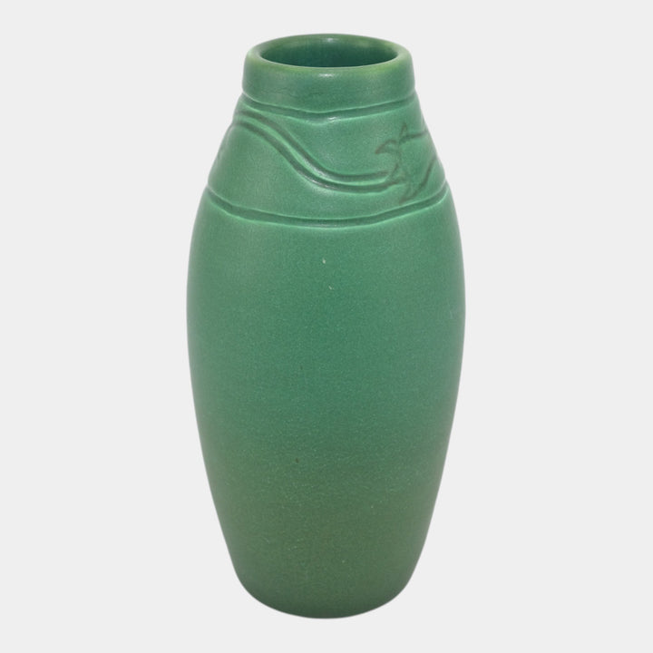 Rookwood 1905 Arts & Crafts Pottery Matte Green Carved Floral Ceramic Vase Coyne 939D - Just Art Pottery