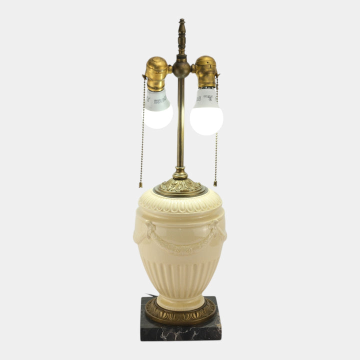 Roseville Volpato White 1922 Vintage Art Pottery Ceramic Factory Lamp 190-9 - Just Art Pottery
