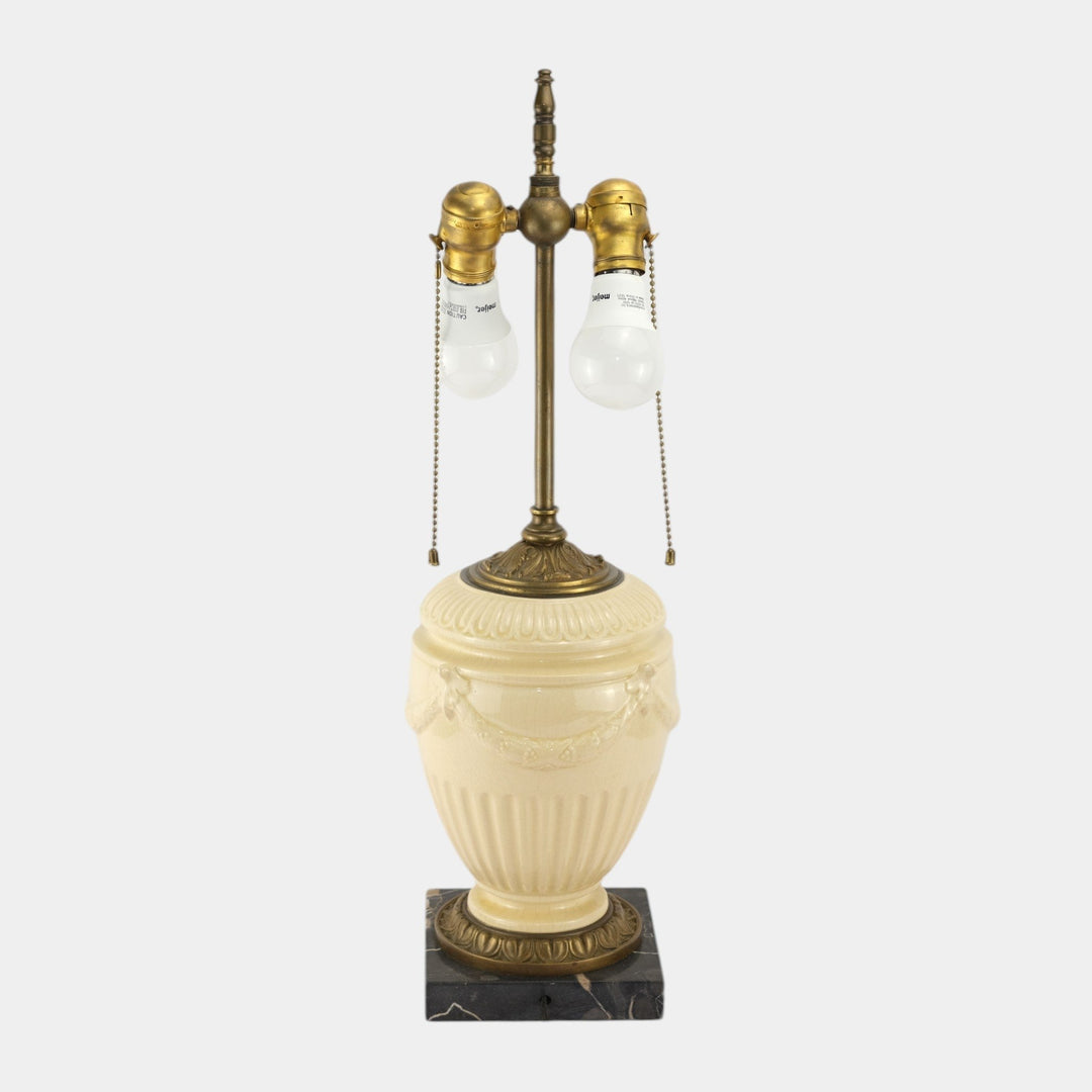 Roseville Volpato White 1922 Vintage Art Pottery Ceramic Factory Lamp 190-9 - Just Art Pottery