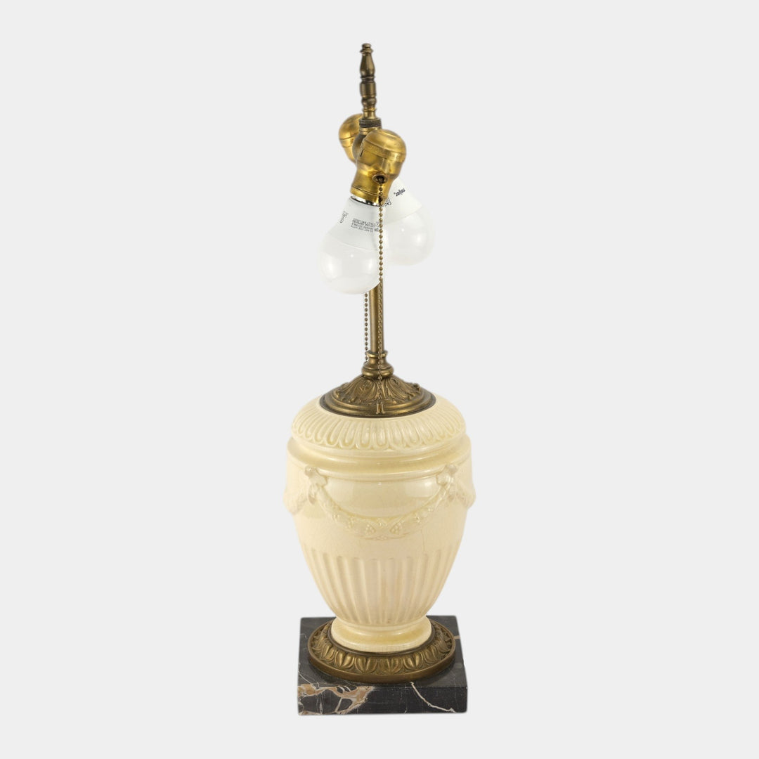 Roseville Volpato White 1922 Vintage Art Pottery Ceramic Factory Lamp 190-9 - Just Art Pottery