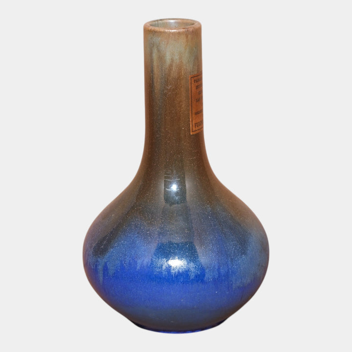 Fulper 1915-17 Arts And Crafts Pottery Brown Blue Ceramic Bottle Vase 475 - Just Art Pottery