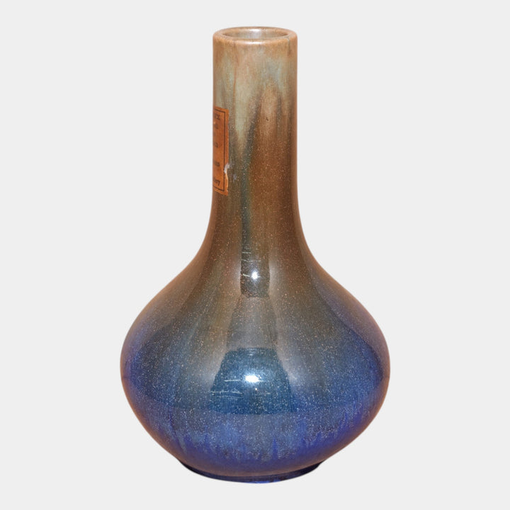 Fulper 1915-17 Arts And Crafts Pottery Brown Blue Ceramic Bottle Vase 475 - Just Art Pottery