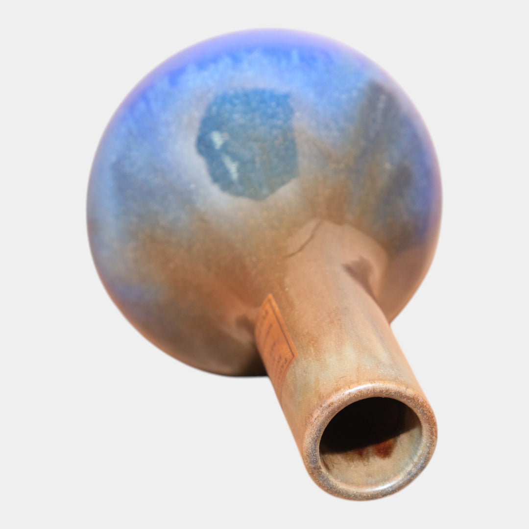 Fulper 1915-17 Arts And Crafts Pottery Brown Blue Ceramic Bottle Vase 475 - Just Art Pottery