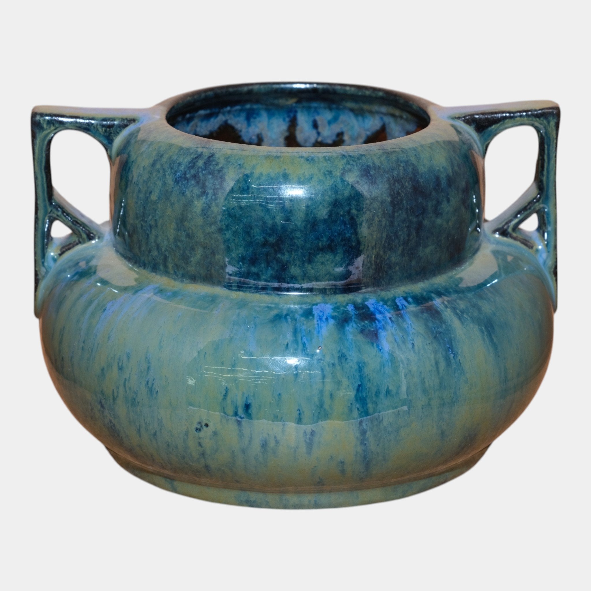 Fulper 1917-1927 Arts And Crafts Pottery Blue Green Flambe Glaze