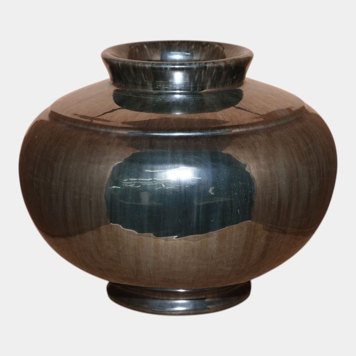 Fulper 1917-1923 Arts And Crafts Pottery Mirror Black Glaze Ceramic Vase 604 - Just Art Pottery