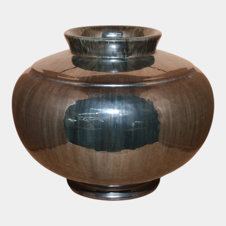 Fulper 1917-1923 Arts And Crafts Pottery Mirror Black Glaze Ceramic Vase 604 - Just Art Pottery