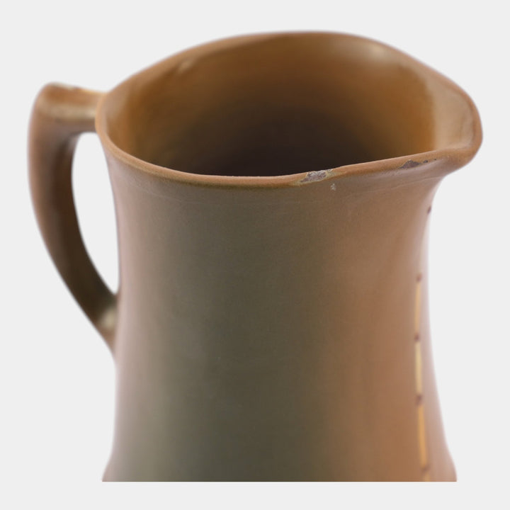 Weller Dickens Ware 1900s Vintage Art Pottery Native American Creamer - Just Art Pottery