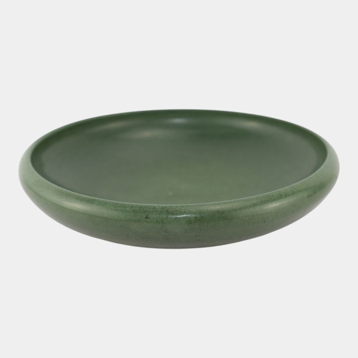 Marblehead Vintage Arts and Crafts Pottery Matte Green Ceramic Low Bowl - Just Art Pottery