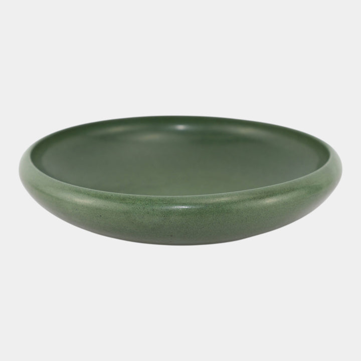 Marblehead Vintage Arts and Crafts Pottery Matte Green Ceramic Low Bowl - Just Art Pottery