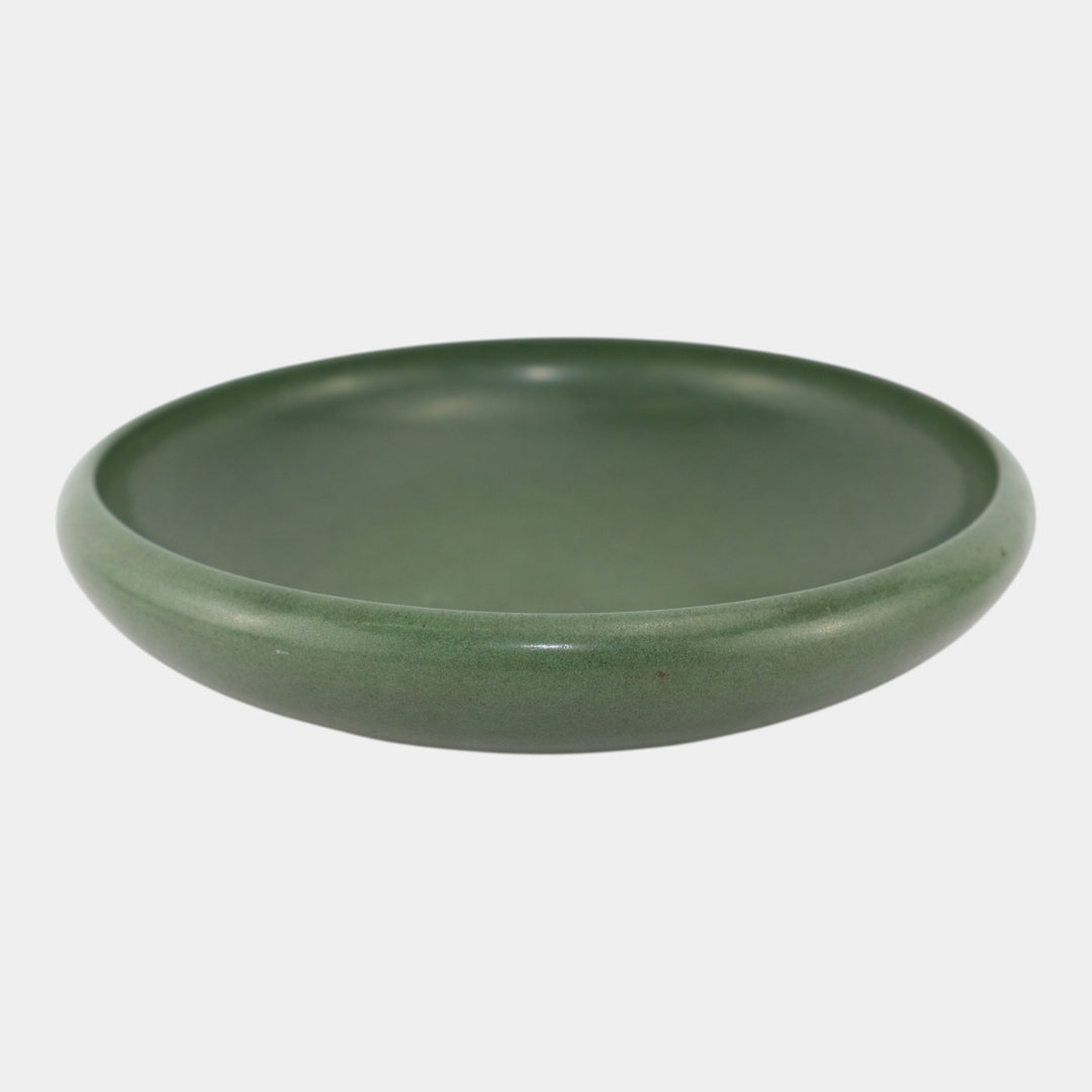 Marblehead Vintage Arts and Crafts Pottery Matte Green Ceramic Low Bowl - Just Art Pottery