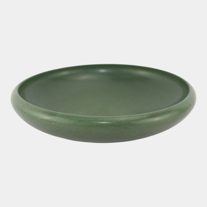 Marblehead Vintage Arts and Crafts Pottery Matte Green Ceramic Low Bowl - Just Art Pottery