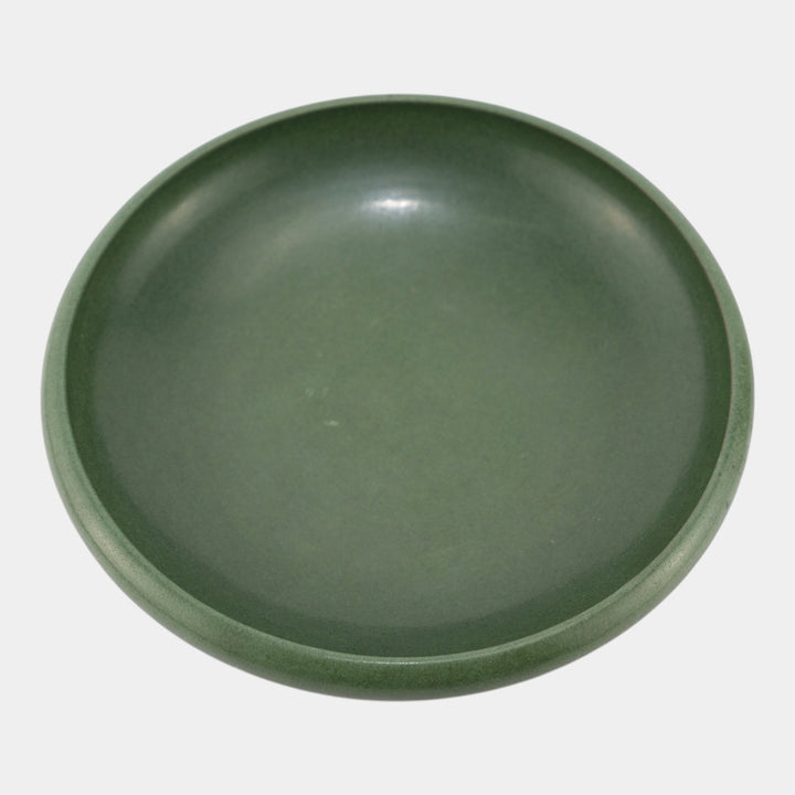 Marblehead Vintage Arts and Crafts Pottery Matte Green Ceramic Low Bowl - Just Art Pottery