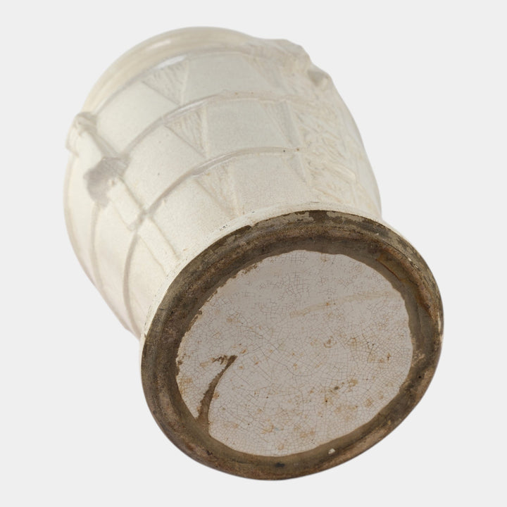 McCoy 1920s Art Deco Egyptian Revival Art Pottery White Sphinx Sand Jar Vase - Just Art Pottery