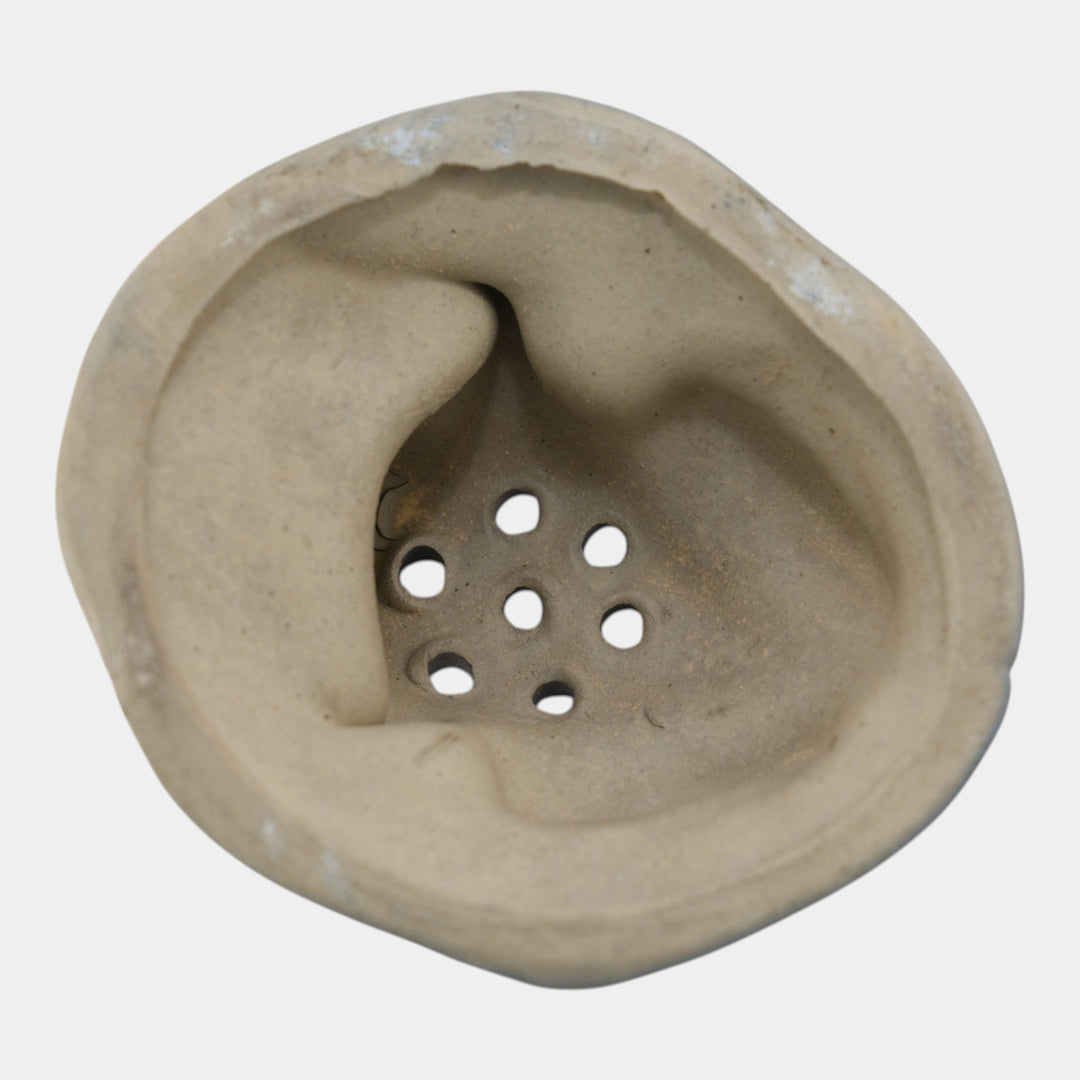 Brush McCoy Pottery Jewel Squeeze Bag Decorated Stoneware Figural Flower Frog - Just Art Pottery