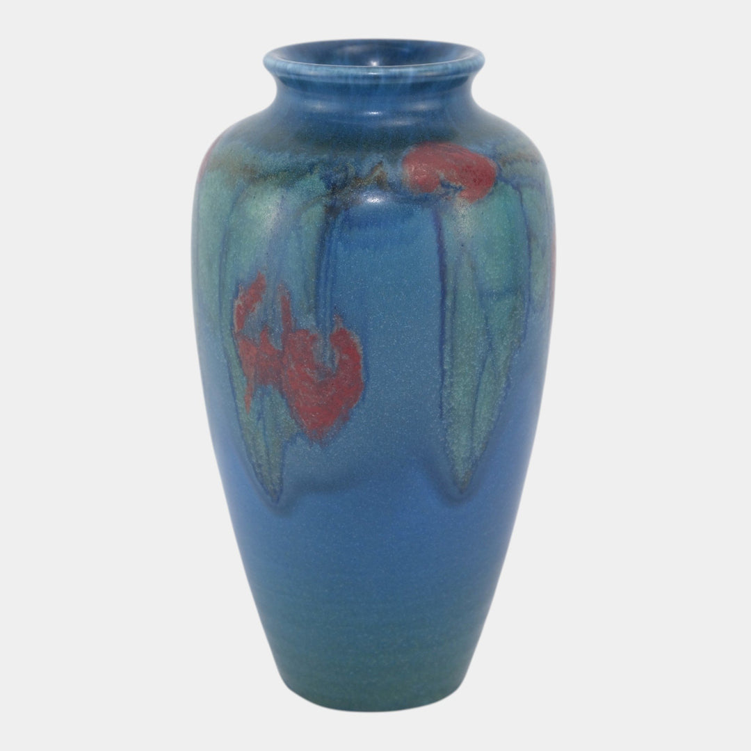 Rookwood 1927 Arts And Crafts Pottery Blue Vellum Floral Vase 614E Coyne - Just Art Pottery