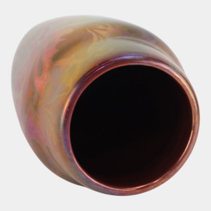 Weller Sicard 1902-07 Art Nouveau Pottery Iridescent Luster Floral Ceramic Vase - Just Art Pottery