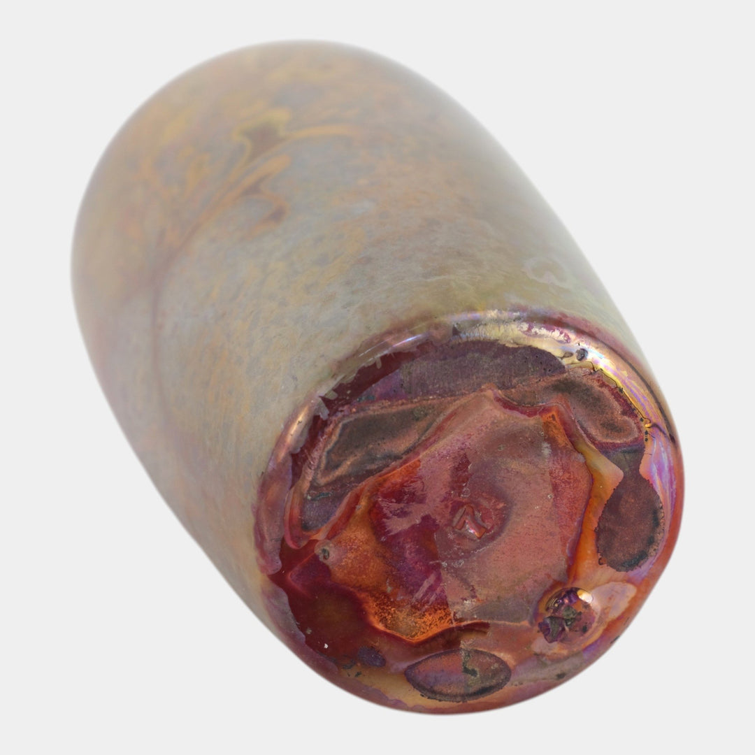 Weller Sicard 1902-07 Art Nouveau Pottery Iridescent Luster Floral Ceramic Vase - Just Art Pottery