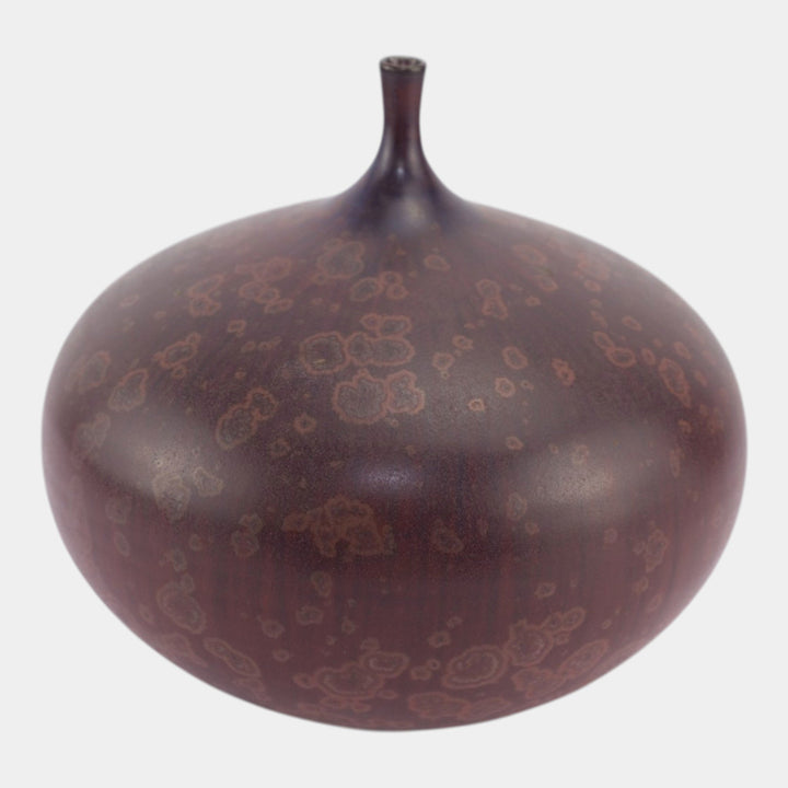 Bill Campbell Studio Pottery Purple Crystalline Bulbous Collectors Corner Vase - Just Art Pottery