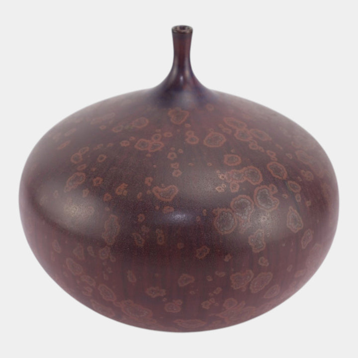 Bill Campbell Studio Pottery Purple Crystalline Bulbous Collectors Corner Vase - Just Art Pottery