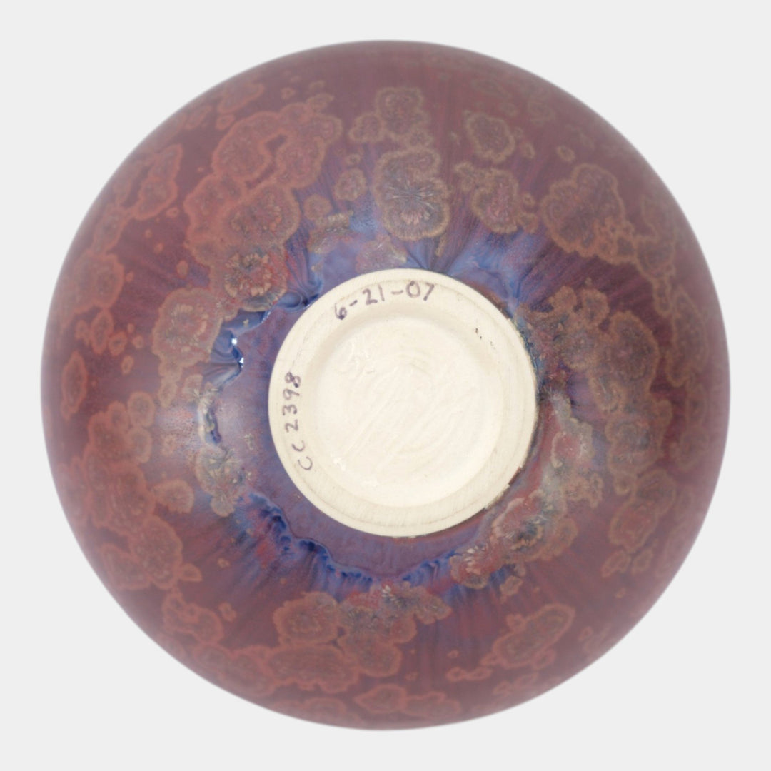 Bill Campbell Studio Pottery Purple Crystalline Bulbous Collectors Corner Vase - Just Art Pottery