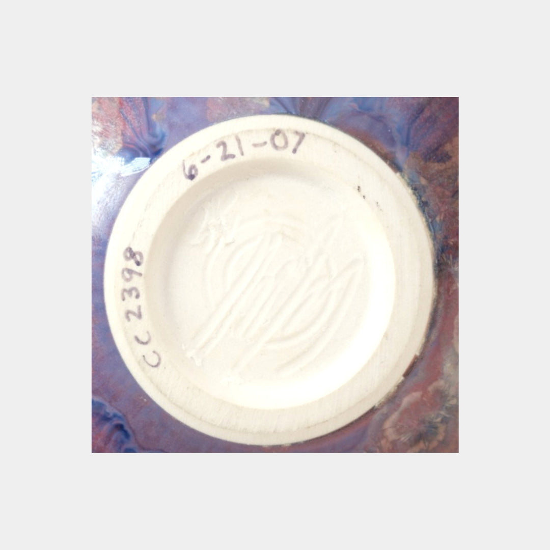 Bill Campbell Studio Pottery Purple Crystalline Bulbous Collectors Corner Vase - Just Art Pottery