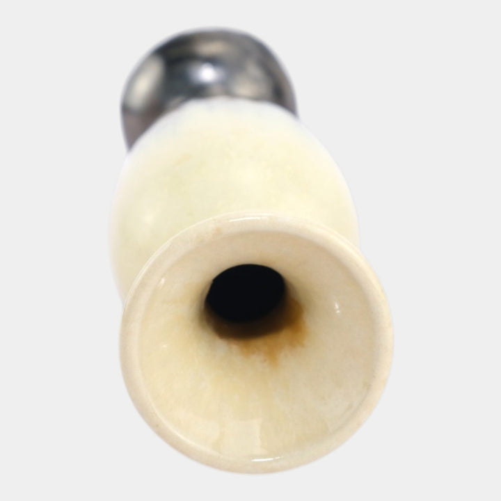 Fulper 1917-1934 Arts And Crafts Pottery Ivory Brown Drip Ceramic Bud Vase 668 - Just Art Pottery