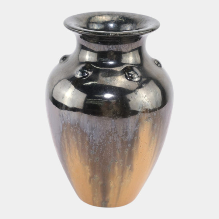 Fulper 1917-1927 Arts And Crafts Pottery Brown Black Ceramic Baluster Vase 532 - Just Art Pottery